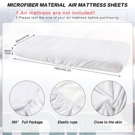 Breling Kids Air Mattress Fitted Sheets Compatible with Intex Cozy Kidz (Sheet Only) Toddler Inflatable Mattress Sheets for Kids Sleepover Party Travel Camping Air Mattress Airbed(White,1 Pcs)