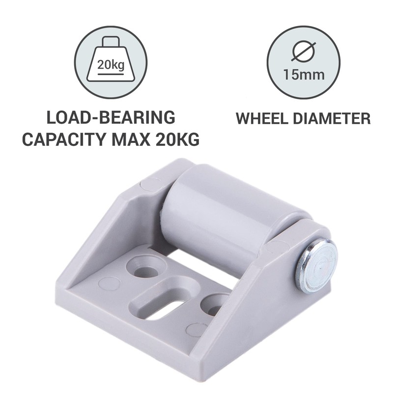 SKIR'CO Pack of 8 Small 15 mm Furniture Castors, Rubber