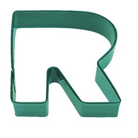 R&M Letter R Cookie Cutter Green With Brightly Colored, Durable, Baked-on Polyresin Finish