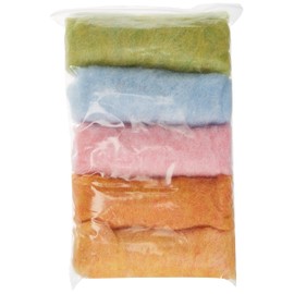 Rayher Hobby Rayher 5364400 Felt Wool, Pure New Wool, Fleece, Summer Mix Pastel Shades, Mottled, Set of 5 Colours, 20 g each, 100 g Felting Wool, 100% Wool for Felting, Fairytale Wool