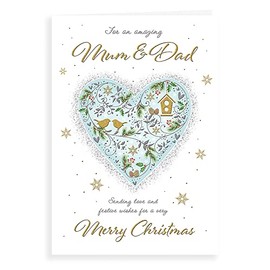 Piccadilly Greetings Piccadilly Greetings Classic Christmas Card Mum & Dad - 9 x 6 inches
