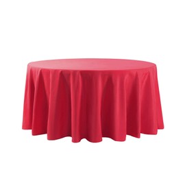 108 inch Round Tablecloth Washable Polyester Table Cloth Decorative Table Cover for Wedding Party Dining Banquet（108 inch,Red）