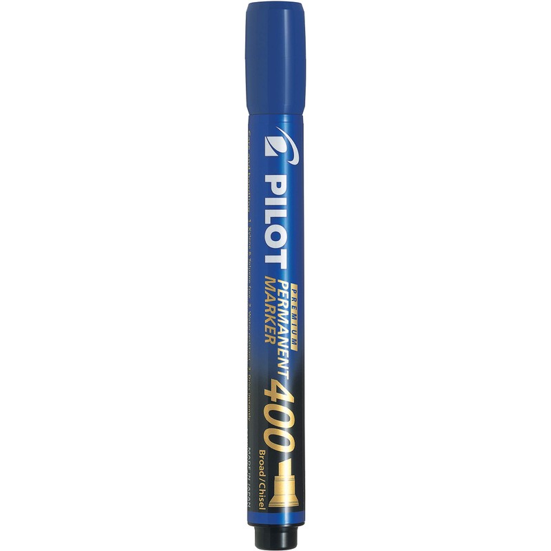 Pilot Marcador Permanente SCA400, punta de cincel, tinta azul, 12