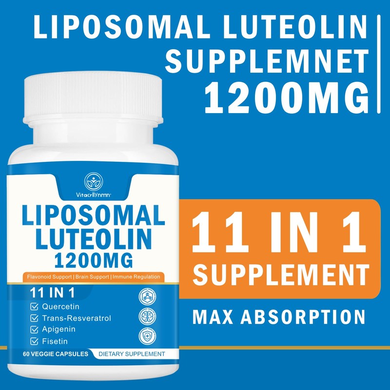 1200MG Liposomal Luteolin Supplement - Maximum Absorption, Antioxidant Boost for