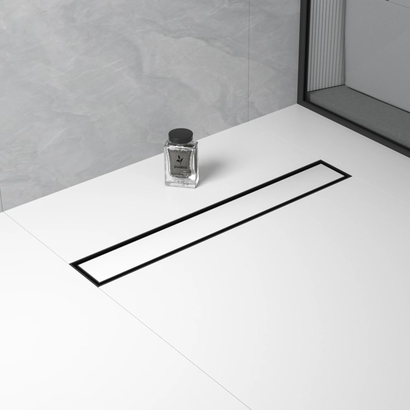 US Warehouse 24 Inch Black Linear Shower Drain 304 Stainless