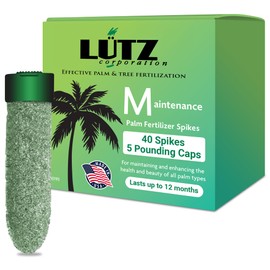 Lutz Corporation Magnesium Palm Tree Fertilizer Spikes, Plant Food Spikes - Easy Application, Treats Common Palm Deficiencies - Magnesium, Sulfur & Nitrogen - Pack of 40