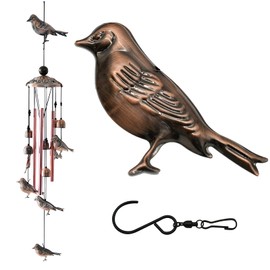 Maydahui Bird Retro Metal Wind Chime Memorial Wind Bell Animal Windchime with S Shaped Hook for Indoor and Outdoor Decor Festival Garden
