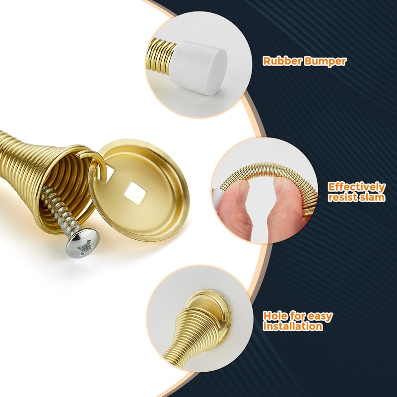 Ravinte Door Stoppers, 36 Pack Gold Spring Door Stops with