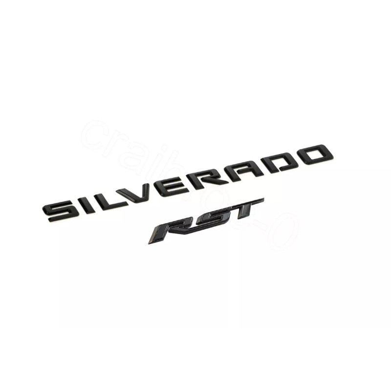 General Motors Matte Black Silverado RST Tailgate Emblem Nameplate fit