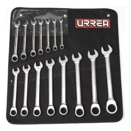 Urrea Juego De 12 Llaves Combinadas Matraca Métricas Acero Urrea Color Cromo