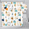AIBIIN Mid-Century Shower Curtain Retro Abstract Geometric Space Classic 1950s