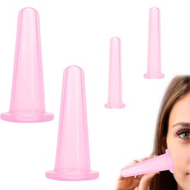 4 Stück Schröpfen Gesicht, Schröpfgläser Silikon, Cupping Gesicht, Cupping Set, Facia Massage, Glättet Cellulite Und Faszientaschen Und Verbessert Die Durchblutung (Pink)