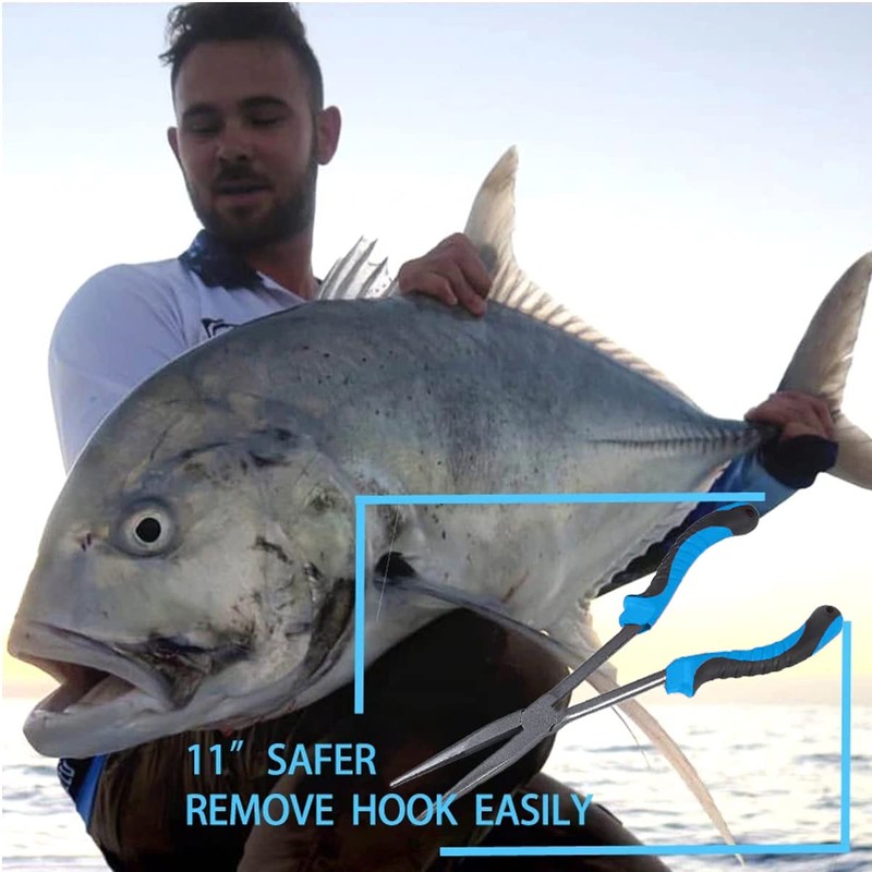 CRAZY SHARK Long Nose Fishing Pliers Hook Remover Tools 11