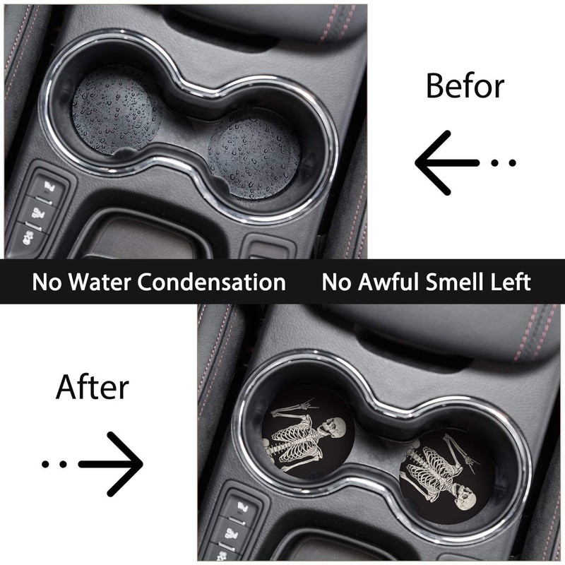 Britimes Absorbent Car Coasters 2 Pack for Cup Holders, 2.56"