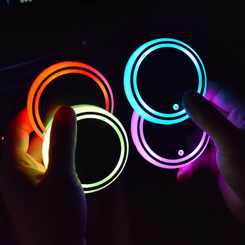 Ruiqas Car Cup Holder LED Light Mat Universal Color Changing