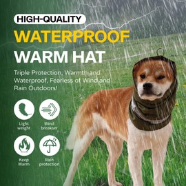 UUREED Dog Hematoma Ear Wrap, Dog Anxiety Relief Hat, Dog Windproof Waterproof Reducing Noise Hat, Warm Dog Ear Cover Winter Hat, Dog Ear Covers for Bath, Thunderstorms