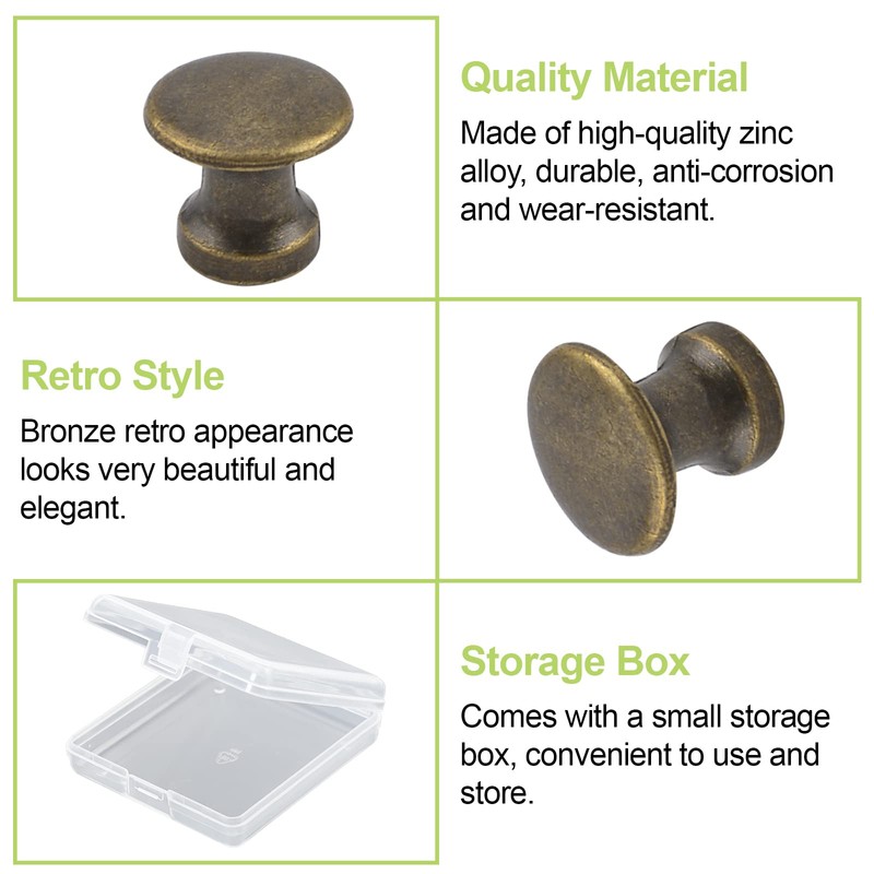 UFURMATE Mini Cabinet Knobs, 18PCS Zinc Alloy Single Hole Pull