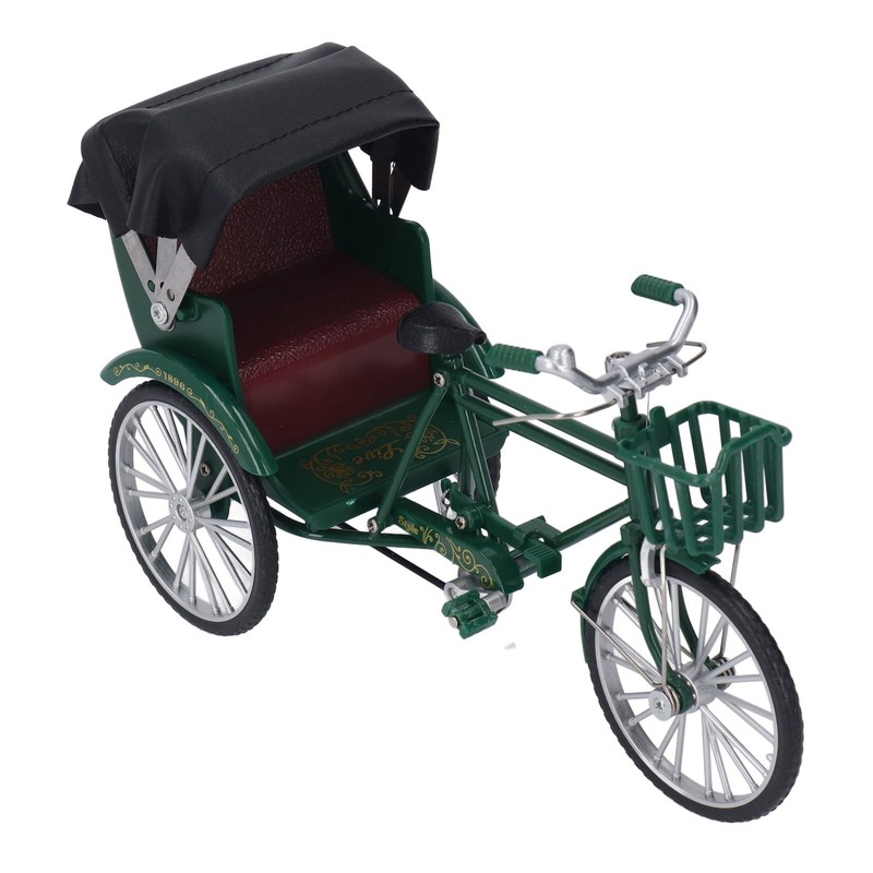 Rickshaw Model Retro Design Decorative Interesting Alloy 3 Wheel Rickshaw