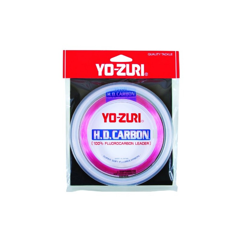 Yo-Zuri H.D. Fluorocarbon Wrist Spool 100-Yard Leader Line, Pink, 60-Pound