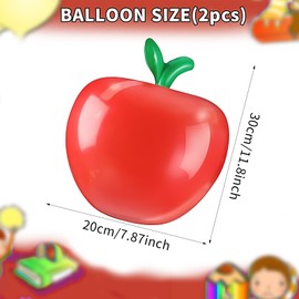 Totelux Inflatable Apple Back to School Decorations Large Red Apple Balloons for Classroom Garden Hanging Photo Prop Birthday Party Favor 2PCS