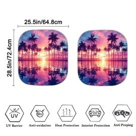 Gearider Purple Palm Tree Front Windshield Sun Shade Foldable Windshield Sun Shade Visor UV Protection Car Sun Shade Windshield Blocker Fit for Most Car SUV Truck