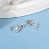 SILBERTALE 925 Sterling Silver Tiny Huggie Earrings Heart Dangle Drop