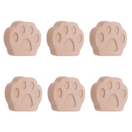 MOROBOR Cat's Paw Print Shaped Wooden Knobs, 6pcs Unique Decorative Furniture Knobs Single Hole Pull with Screws for Kids Room Nursery Bedroom Decor