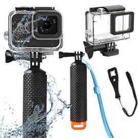 Compatible for Go Pro Hero 7 6 5 Black Waterproof Housing Case 45M/147FT Protective Underwater Dive Case Shell with Cameras Handle Mount Accessories Kit