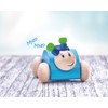 Rollino 61073 Blue Wooden Grasping Toy with Squeaker 7.5 cm