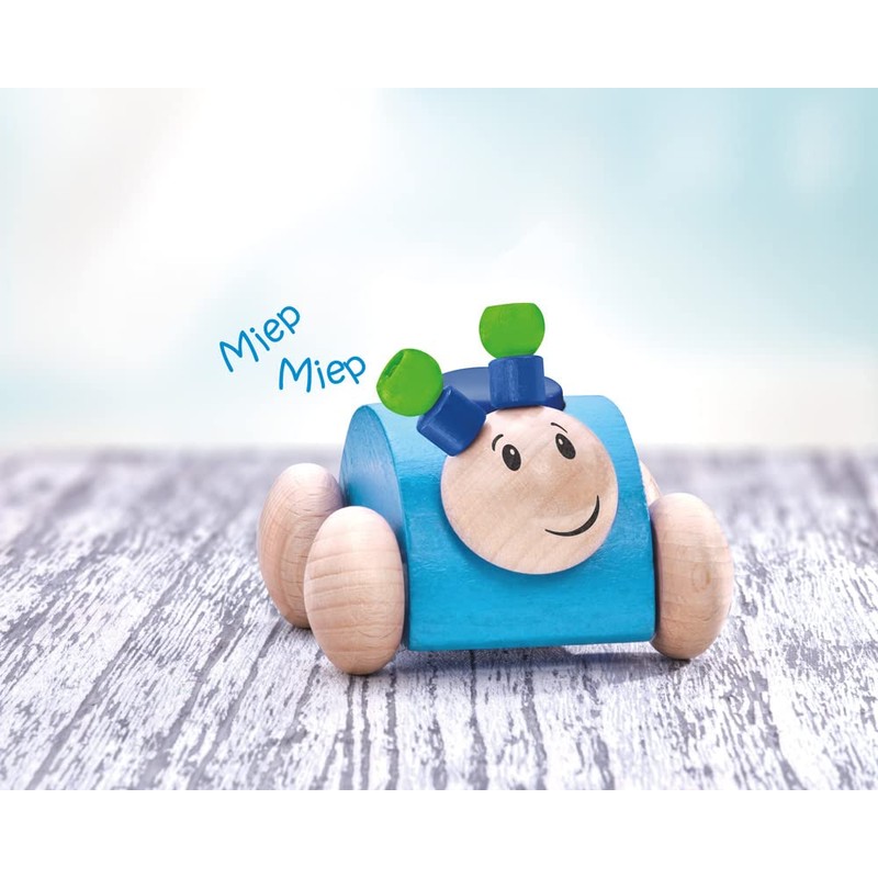 Rollino 61073 Blue Wooden Grasping Toy with Squeaker 7.5 cm