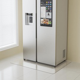 ZPAI Small Clear Area Mat, 3'×3' PVC Waterproof Hard Floor Mat for Under Refrigerator, Under Plant Pots