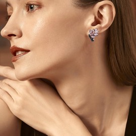 Richapex Butterfly Earrings for Women Gold Hoop Earrings Dainty Huggie Hoop Earrings Trendy Hypoallergenic Stud Earrings with Cubic Zirconia, Cubic Zirconia