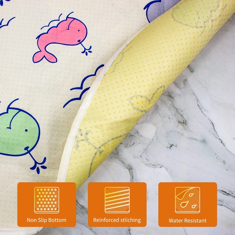 Large Splash Mat for Under High Chair, 51" Waterproof Washable