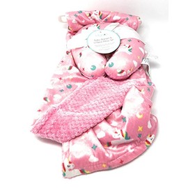 Lollypop Soft and Cozy Pink Baby Blanket Gift Set | Unicorn, Stars, Moon | 30x40in