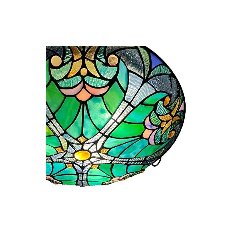 ARTZONE Tiffany Ceiling Lights, Stained Glass Ceiling Light 3-Lights 16