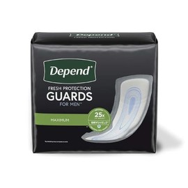 Depend Incontinence Guards for Men, Maximum Absorbency, 52 Count (Packaging May Vary) (2 Pack(52 Count))
