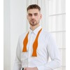 PenSee Mens Solid Orange Bowtie Woven Self Tie Bow Ties