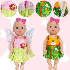 8 Sets Baby Doll Clothes,Baby Alive Accessories for 10-12 Inch Girl Dolls