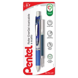 Pentel BL77E Energel MX Snap Lock 0.7 mm + Blue Refill