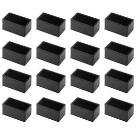 Uenhoy 16 Pcs Rectangle Rubber Chair Leg Covers, Black Chair Leg Caps Rectangular Furniture Feet Cover, Chair Leg Floor Protectors 1" x 2"
