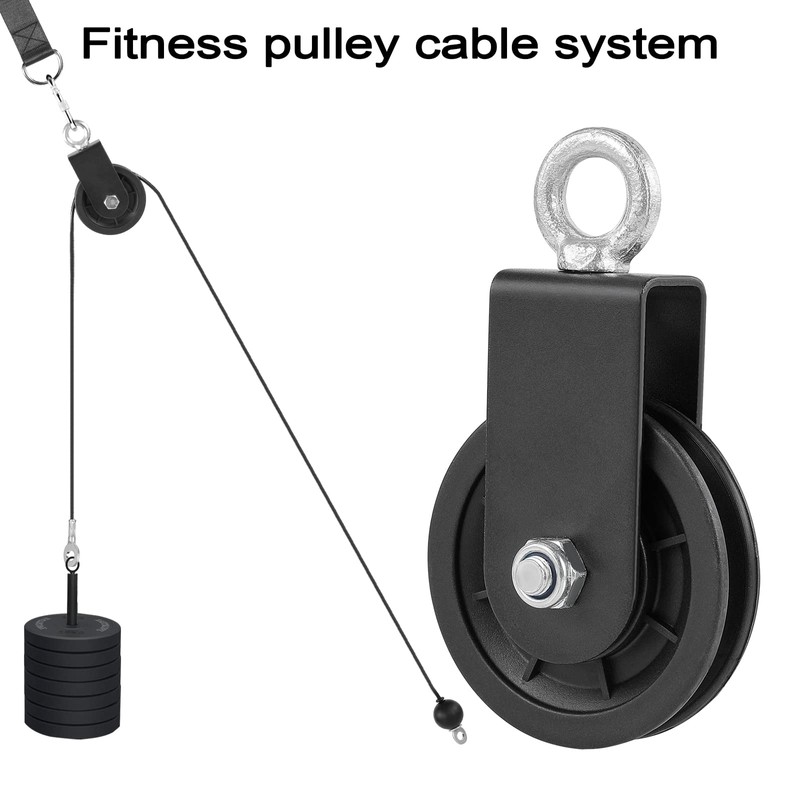 Cable Pulley Rotation Traction Wheel 3.54in/90mm Silence Smooth Detachable 360