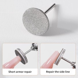 Disc Nail Grinder Bits and 2 Round Sandpaper Nail Cutter Attachments Professional Nail Cutter Bits Electric Foot File Sanding Disc Pedicure Set for Gel Nails Cuticles Hard Dead Skin