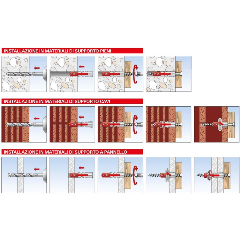 Fischer 541744 Duopower Hook Dowel Grey / Red 25 pz