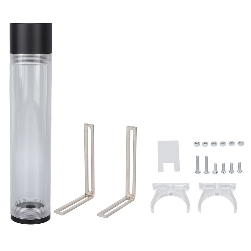 240mm Reservoir Water Cooling Cylindrical 4 Holes G1/4 Thread Acrylic