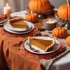 HunnmingRe 6 Pcs Thanksgiving Embroidered Pumpkin Velvet Placemats 14 Inch