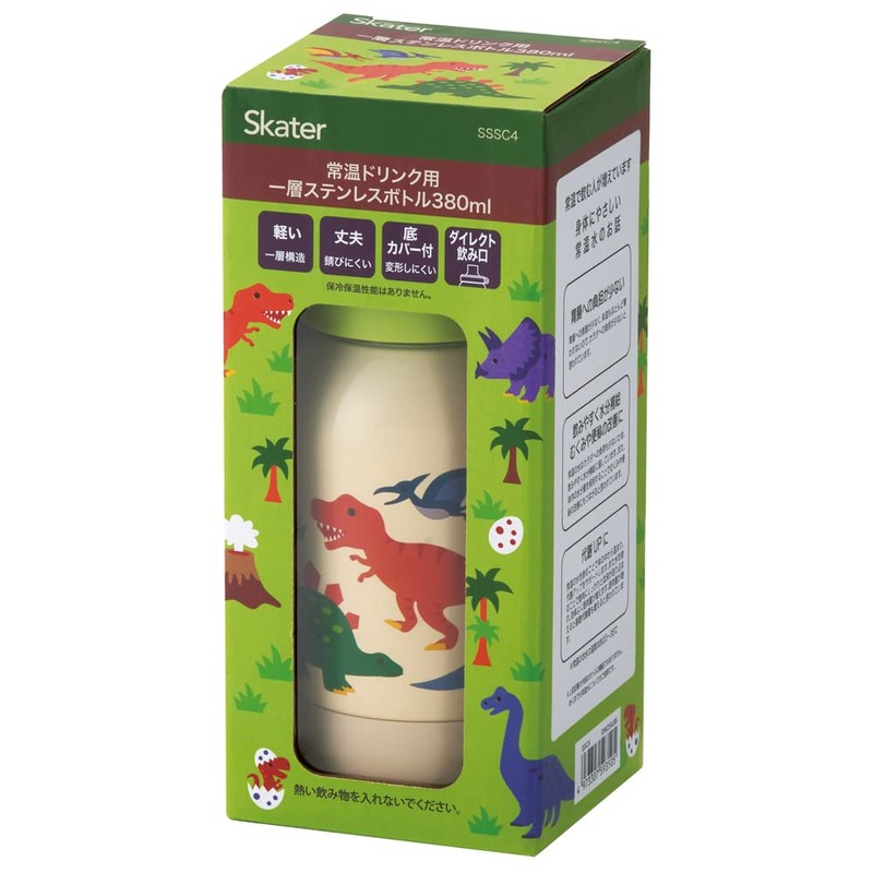 Skater SSSC4-A Single Layer Lightweight Stainless Steel Bottle, 12.8 fl
