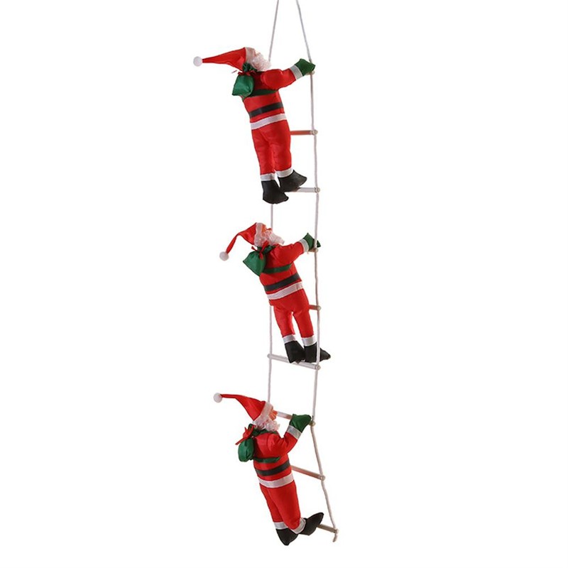 Christmas Pendant Santa Claus Climbing Stairs Decor Xmas Tree Decoration
