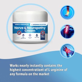 M PAIN MANAGEMENT TECHNOLOGIES Crema Para La Neuropatía Arnica Enhanced And L'Arginine Boost Formula By Nervespa - Alivio De Fuerza Máxima Para Pies, Manos, Piernas, Dedos De Los Pies Incluye 7 Gramos