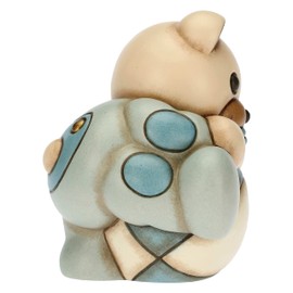 THUN - Teddy with Blue Ball - Party Favours, Christening Favours - Ceramic - 6 x 5 x 6.7 cm H