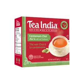 Tea India Premium Red Box Cardamom Chai Tea Flavorful Blend Of Premium Black Tea, Cardamom & Natural Ingredients Traditional Indian Caffeinated Tea 80 Round Teabags